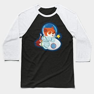 Wishing Star Astronaut Cat Baseball T-Shirt